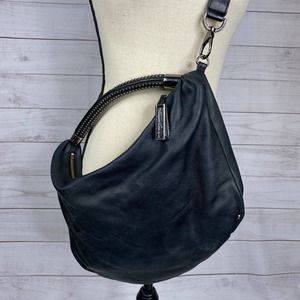 Kenneth Cole Black Studded Crossbody Leather Purse